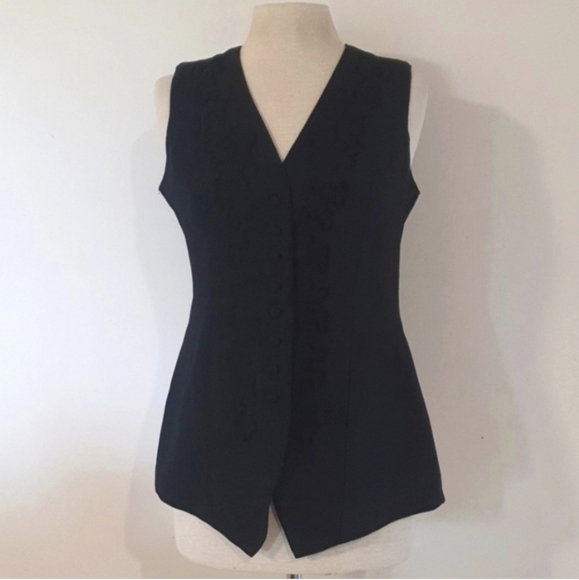 Tops - Size 12 Vintage 90s Black Embroidered Dress Vest